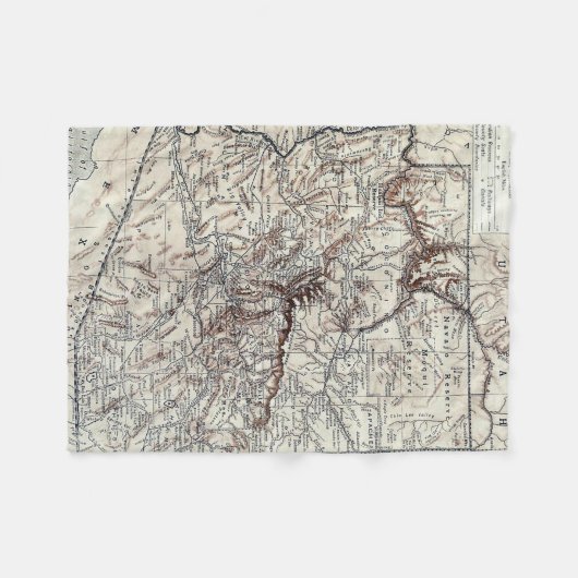 Vintage Karte von Arizona (1911) Fleecedecke (Vorderseite (Horizontal))