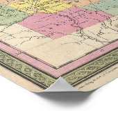 Vintage Karte von Arkansas, 1853 Poster (Ecke)