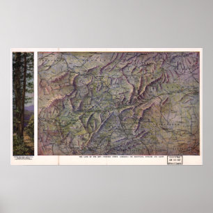 Vintage Karte von Asheville North Carolina Poster