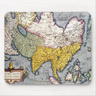 Vintage Karte von Asien   1580 Mousepad