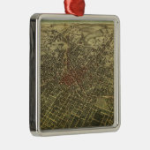 Vintage Karte von Atlanta (1892) Silbernes Ornament (Rechts)