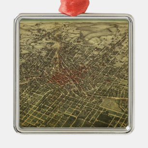 Vintage Karte von Atlanta (1892) Silbernes Ornament