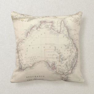 Vintage Karte von Australien (1848) Kissen