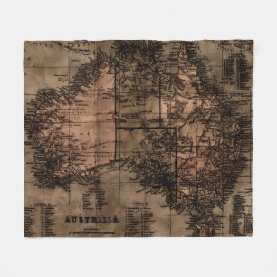 Vintage-Karte von Australien Fleecedecke