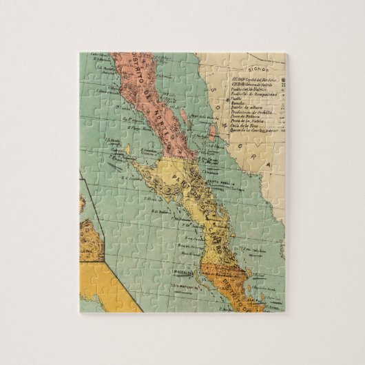 Vintage Karte von Baja California (1899) Puzzle (Vertikal)