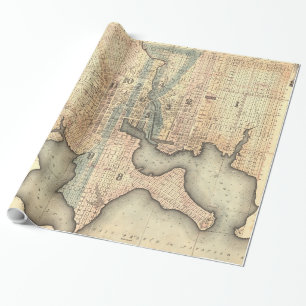 Vintage Karte von Baltimore Maryland (1822) Geschenkpapier