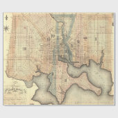 Vintage Karte von Baltimore Maryland (1822) Geschenkpapier (Flach)