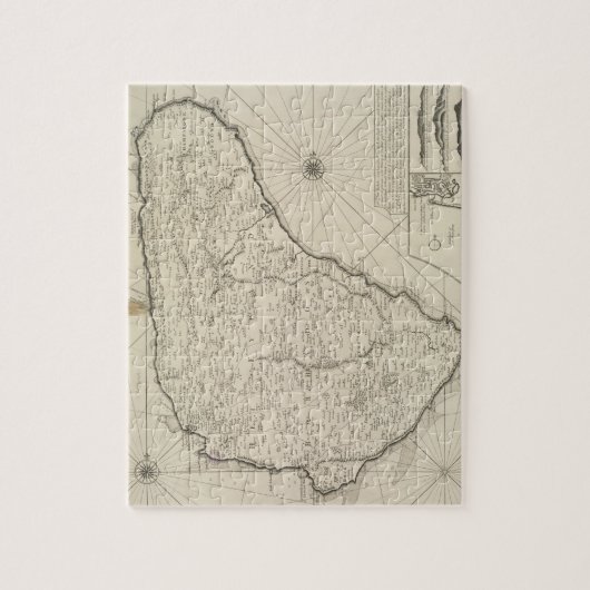 Vintage Karte von Barbados (1725) Puzzle (Vertikal)