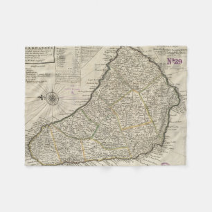 Vintage Karte von Barbados (1736) Fleecedecke