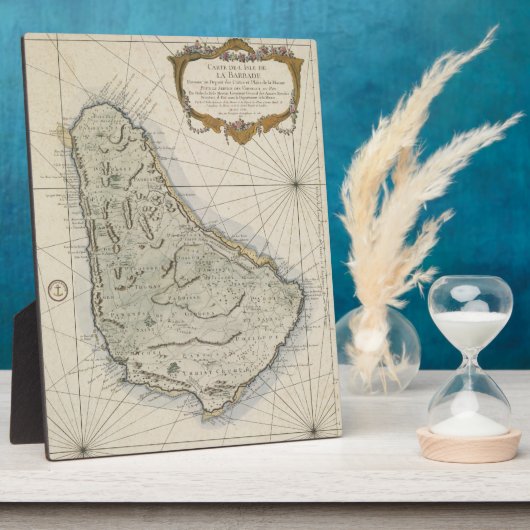 Vintage Karte von Barbados (1758) Fotoplatte (Seite)