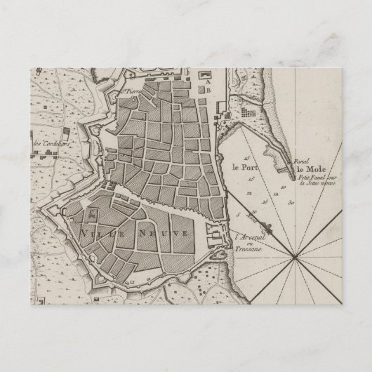 Vintage Karte von Barcelona Spanien (1764) (Vorderseite)