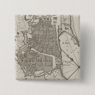 Vintage Karte von Barcelona Spanien (1764) Button