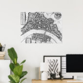 Vintage Karte von Basel (1642) Poster (Heimbüro)