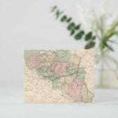 Vintage Karte von Belgien (1873) (Stehend Vorderseite)
