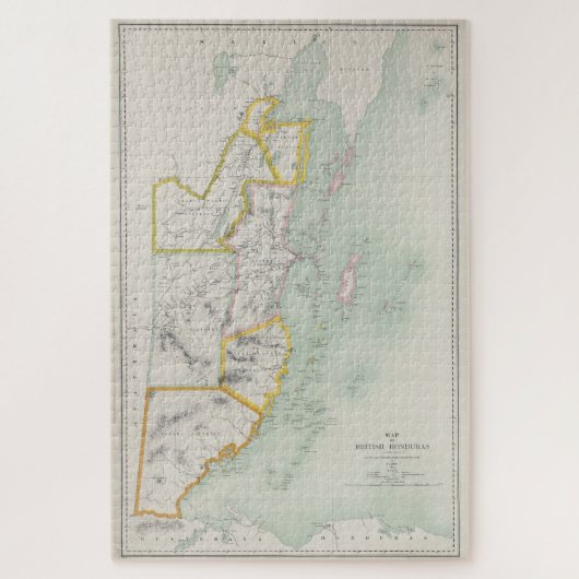 Vintage Karte von Belize (1921) Puzzle (Vertikal)