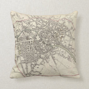 Vintage Karte von Berlin (1833) Kissen