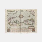Vintage Karte von Bermuda (1638) Fleecedecke (Vorderseite (Horizontal))