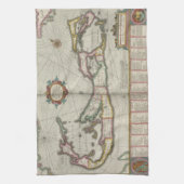 Vintage Karte von Bermuda (1638) Handtuch (Vertikal)