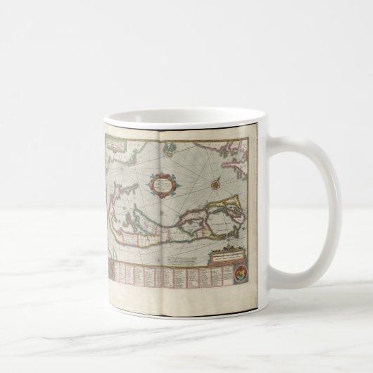 Vintage Karte von Bermuda (1638) Kaffeetasse (Rechts)