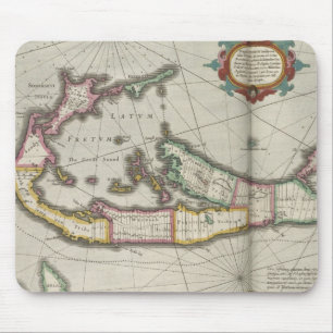 Vintage Karte von Bermuda (1638) Mousepad