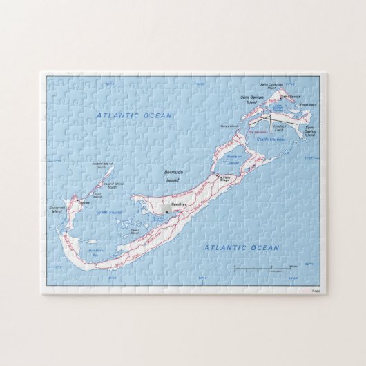 Vintage Karte von Bermuda (1976) Puzzle (Horizontal)