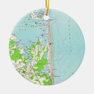 Vintage-Karte von Bethany Beach Delaware (1954) Keramikornament