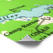 Vintage Karte von Bethany Beach Delaware (1954) Poster (Ecke)