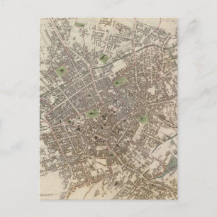 Vintage Karte von Birmingham England (1839)
