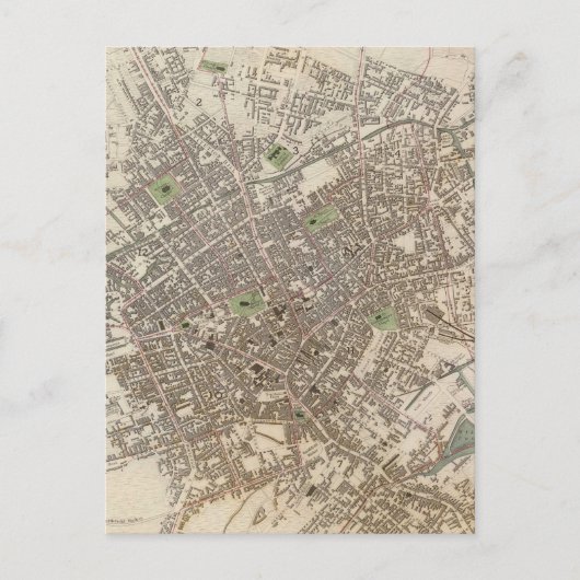 Vintage Karte von Birmingham England (1839) (Vorderseite)