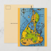 Vintage Karte von Block Island  (Vorne/Hinten)