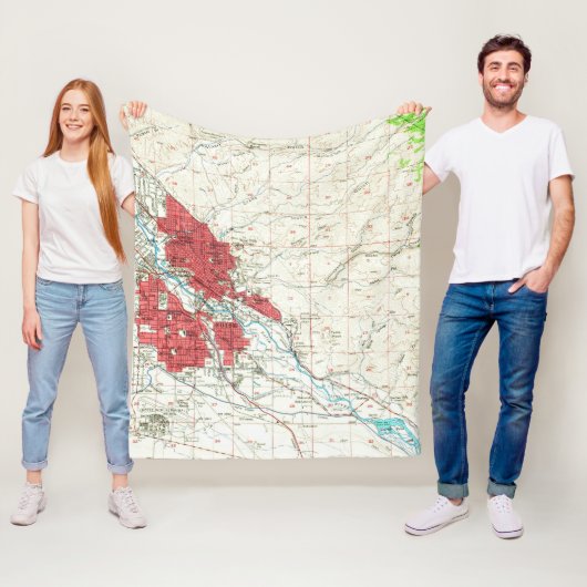 Vintage Karte von Boise Idaho (1954) Fleecedecke (Beispiel)