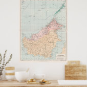 Vintage Karte von Borneo (1904) Poster (Küche)