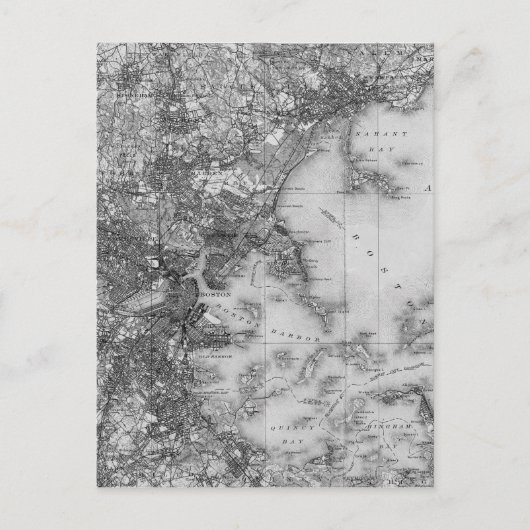 Vintage Karte von Boston (Vorderseite)