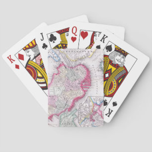 Vintage Karte von Boston (1864) Spielkarten