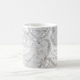 Vintage Karte von Boston (1878) Kaffeetasse