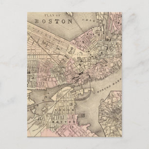 Vintage Karte von Boston (1880)