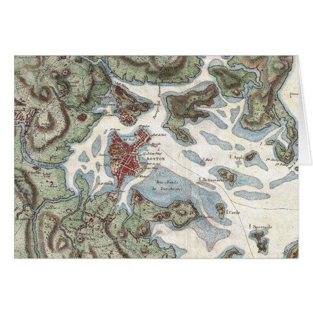 Vintage Karte von Boston-Hafen (1807) (Vorderseite (Horizontal))