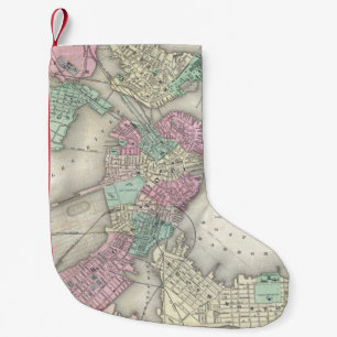 Vintage Karte von Boston-Hafen (1857) Kleiner Weihnachtsstrumpf