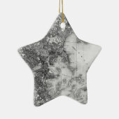 Vintage Karte von Boston Keramikornament (Rechts)