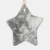 Vintage Karte von Boston Keramikornament (Links)