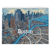 Vintage-Karte von Boston Massachusetts, Boston Ma