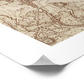 Vintage Karte von Boston Poster (Ecke)