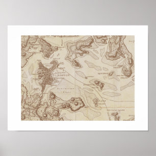 Vintage Karte von Boston Poster