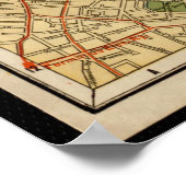 Vintage Karte von Boston Poster (Ecke)