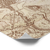 Vintage Karte von Boston Poster (Ecke)