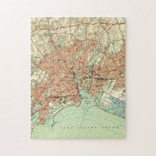 Vintage Karte von Bridgeport Connecticut (1951) 2 Puzzle