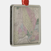 Vintage Karte von Brooklyn (1873) Silbernes Ornament (Rechts)