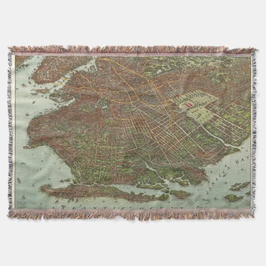 Vintage Karte von Brooklyn NY (1908) Decke (Vorderseite)
