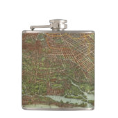 Vintage Karte von Brooklyn NY (1908) Flachmann (Vorderseite)