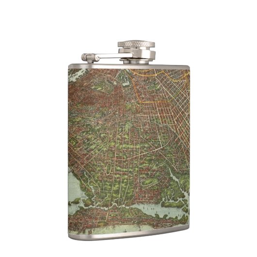 Vintage Karte von Brooklyn NY (1908) Flachmann (Rechts)